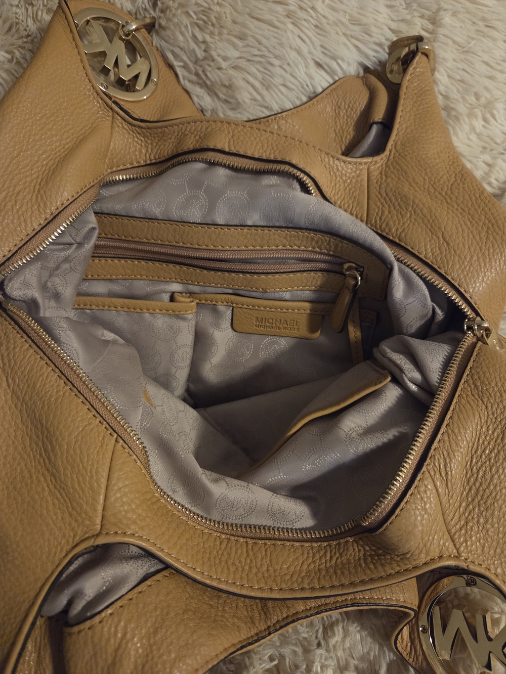 Michael Kors Women's Tan Leather Hobo Bag